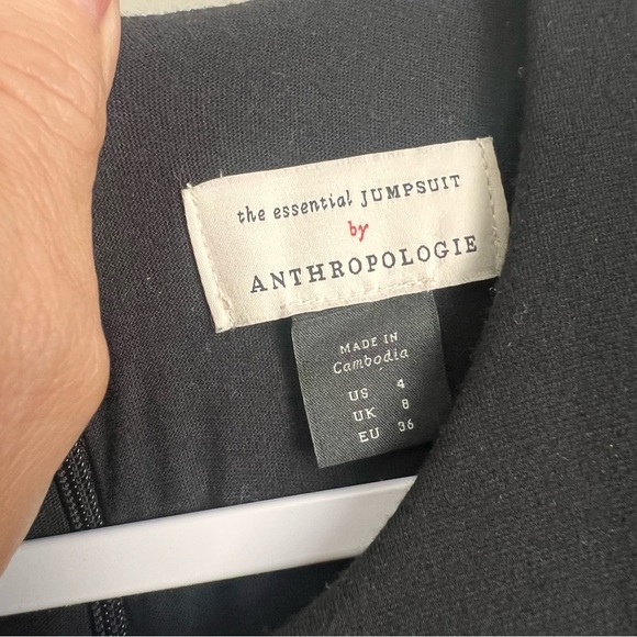 Anthro Black Sleeveless Jumpsuit The Essential Jumpsuit Anthropologie size 4 - Picture 4 of 7